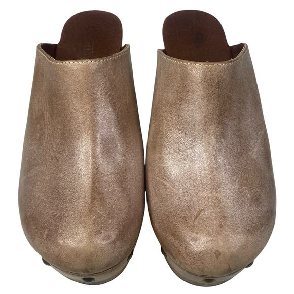 Cordani Women’s Zorba Tan Distressed Leather Wooden Clog Size 37 US 6.5 - Picture 7 of 12